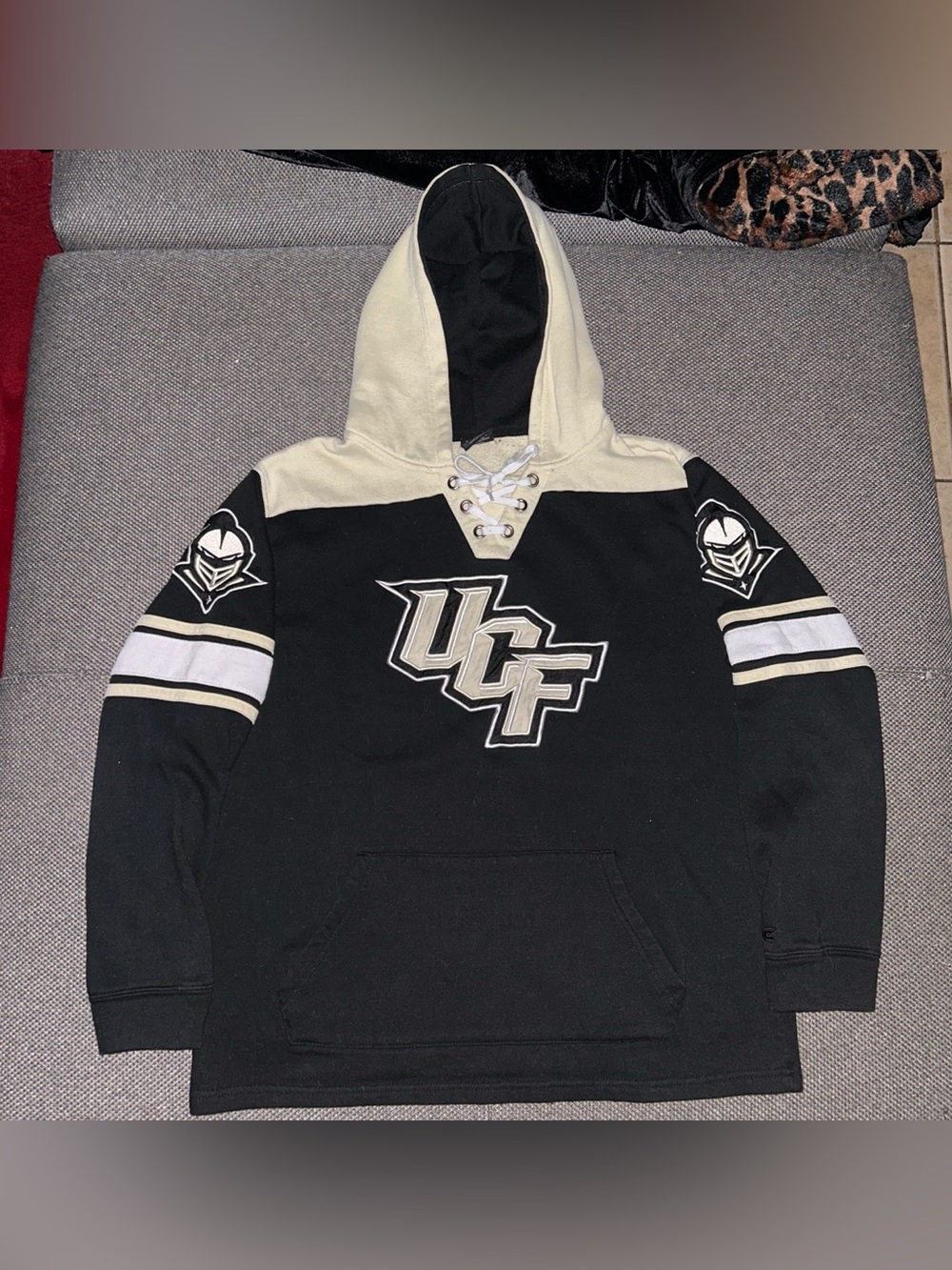 University of Central Florida UCF Knights Lace-Up Pullover Hockey Jersey Hoodie